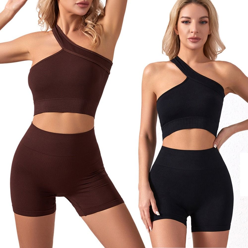 Seamless Ribbed Workout Tank Top - 2 шт. повседневных бесшовных женских спортивных