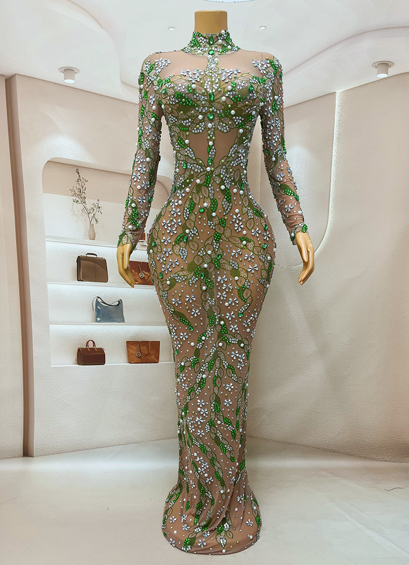 Sparkly Rhinestone Club Party Dress - Потрясающее Вечернее платье, длинное платье на