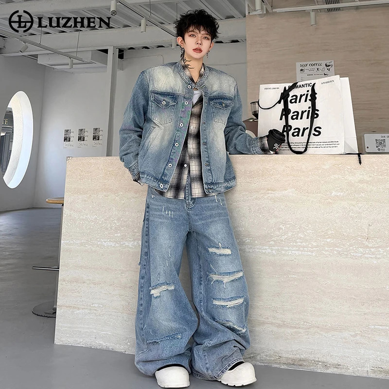 Jeans - LUZHEN 2026 Осенний винтажный комплект из