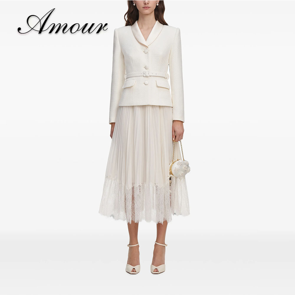 Tweed Two Piece Blazer Dress - Индивидуальный двухкомпонентный костюм Amour: твидовый блейзер