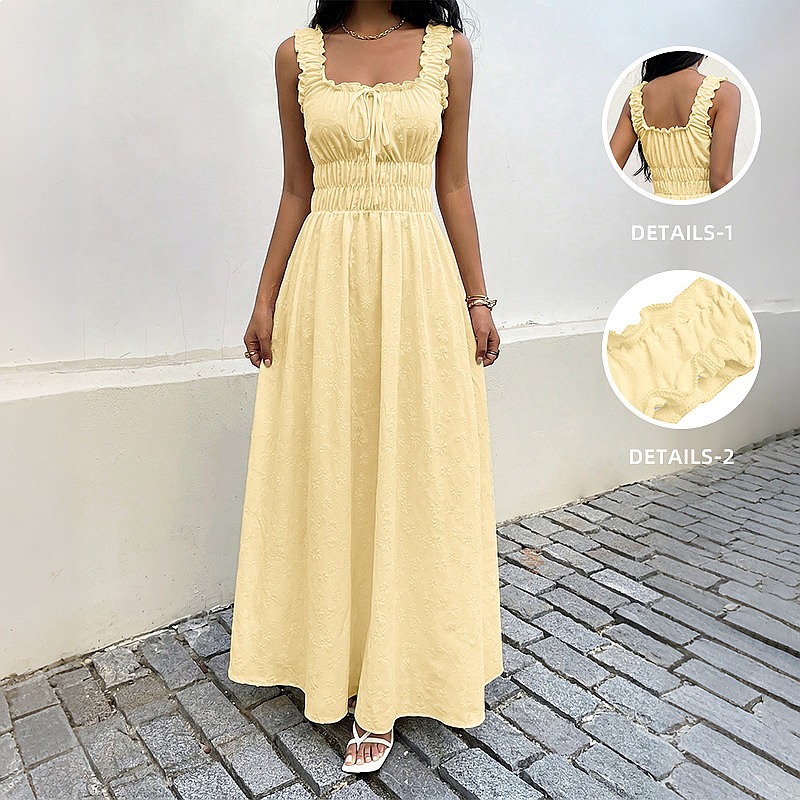 Boho Summer Beach Maxi Dress - Летнее платье без рукавов с квадратным