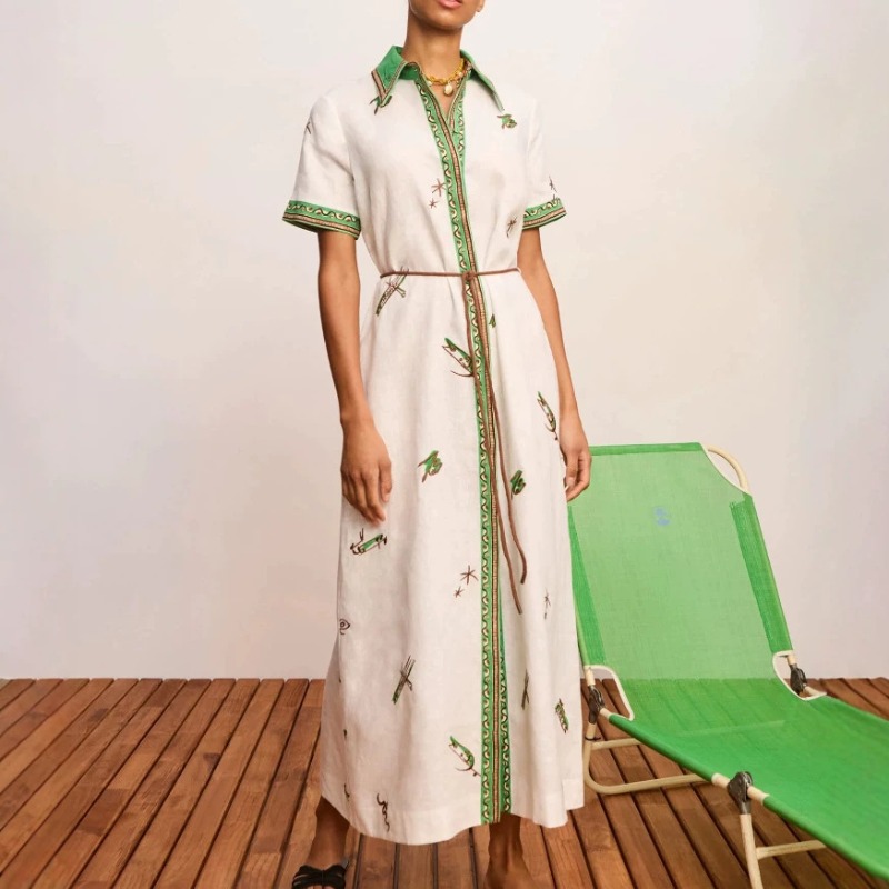 Casual Loose Linen Shirt Dress - Осень 2026: Новое оригинальное женское льняное