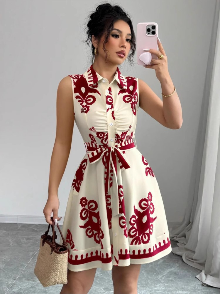 Новое летнее модное повседневн – обзор и цена French Vintage Floral Midi Dress