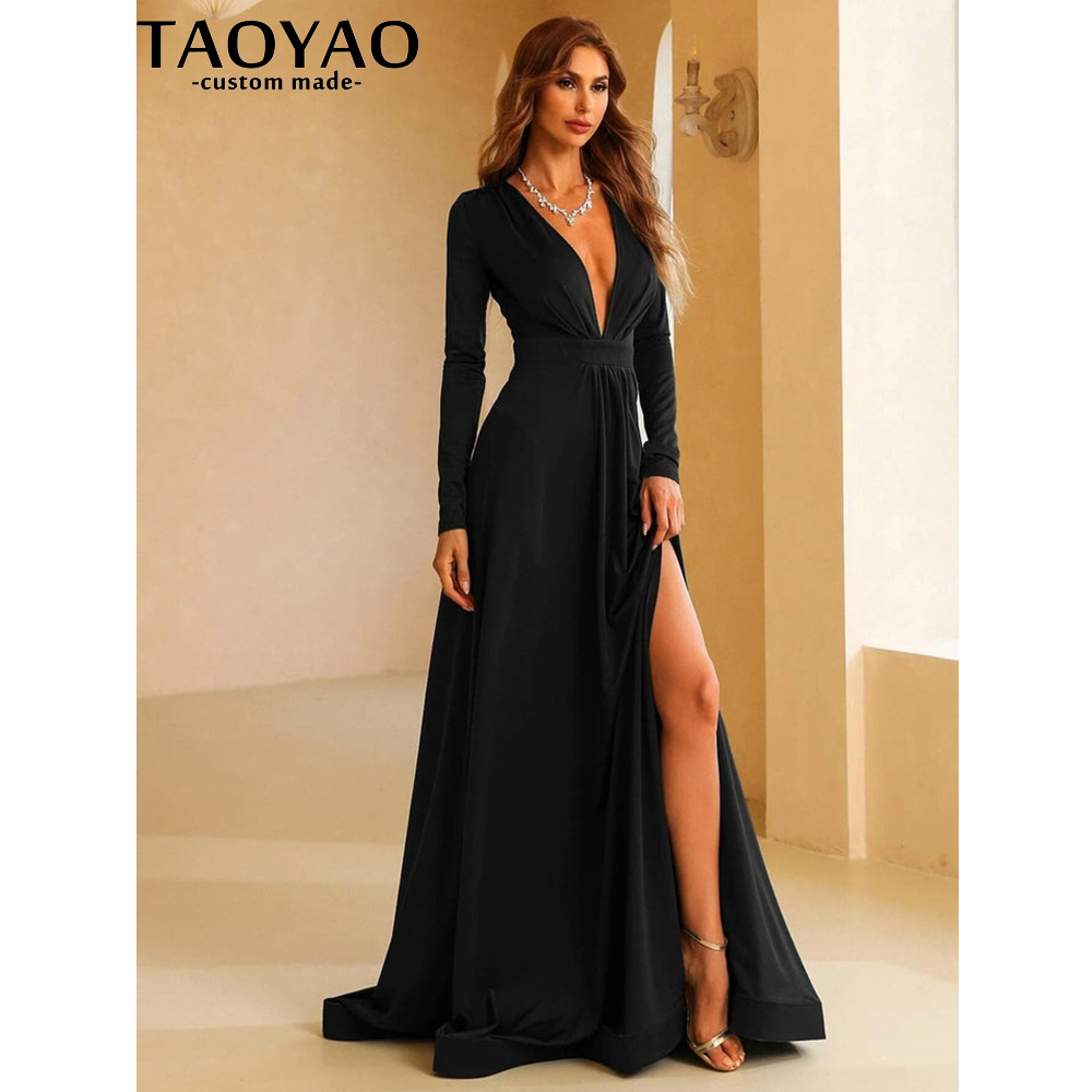 TaoYao Женские вечерние платья – обзор и цена Elegant Satin Evening Gown Split