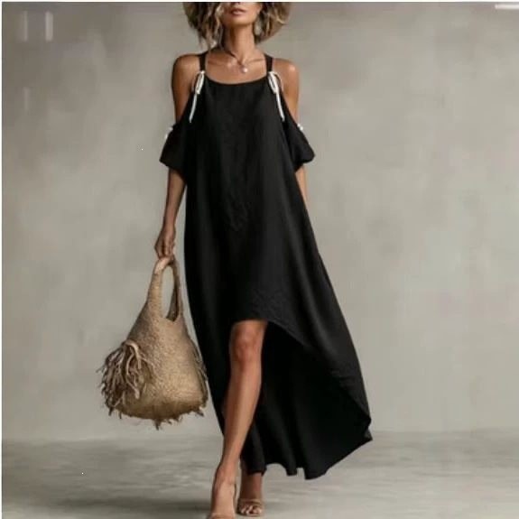 Летнее женское платье с пышным – обзор и цена Off Shoulder Puff Sleeve Sundress