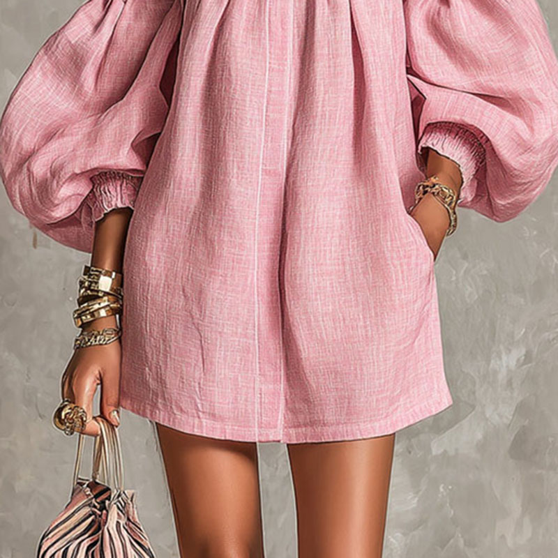 Женское однотонное новое плать – обзор и цена Off Shoulder Puff Sleeve Sundress