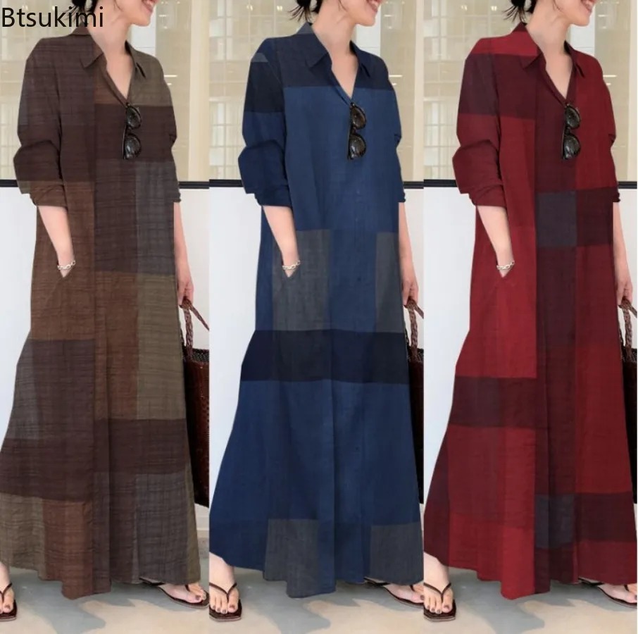 Новое модное женское платье-ру – обзор и цена Casual Loose Linen Shirt Dress
