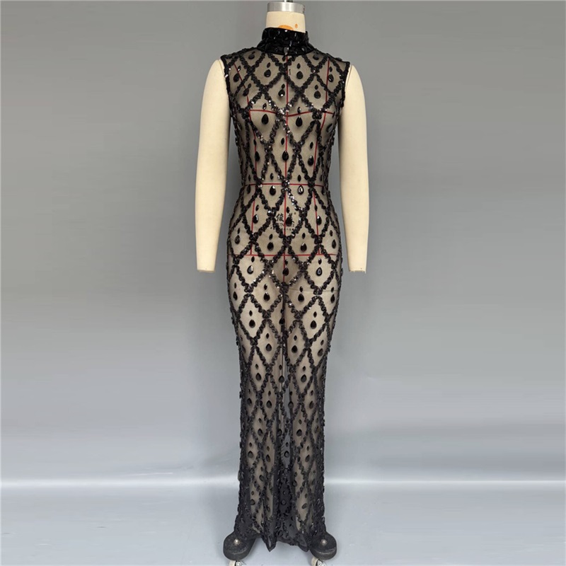 Черное блестящее сексуальное п – обзор и цена Sexy Mesh Sheer Bodycon Dress