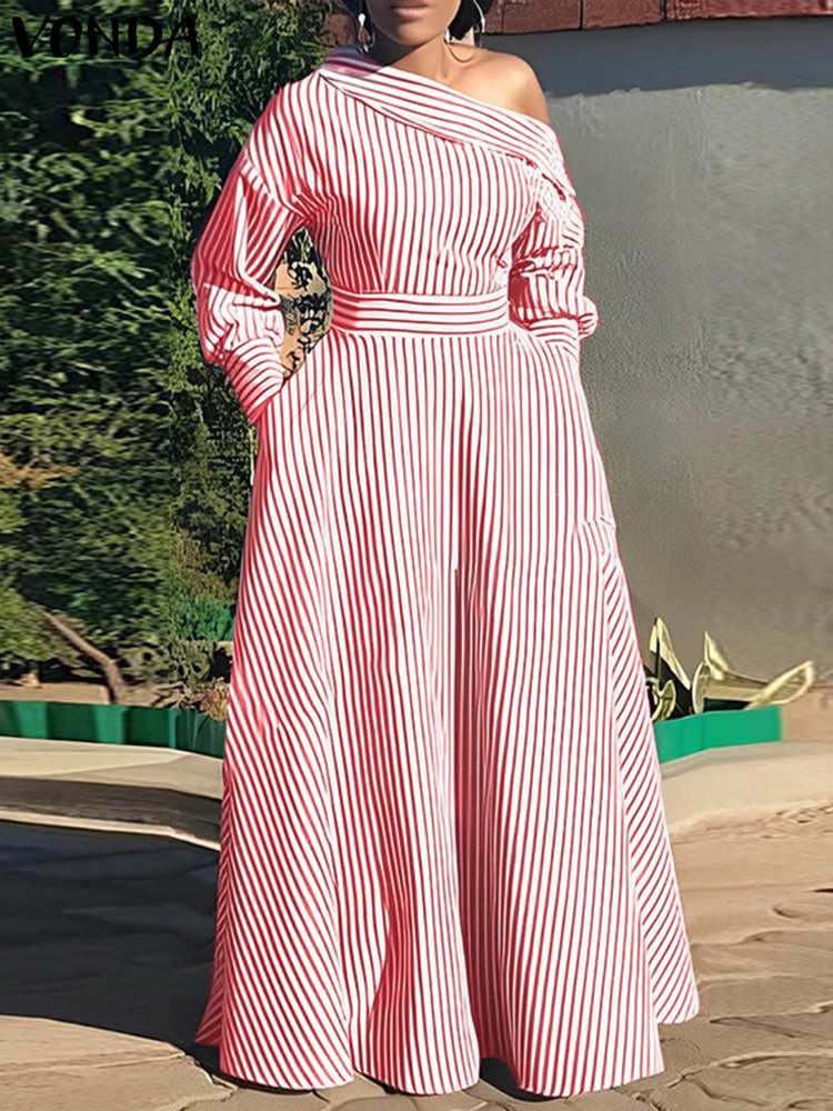 VONDA 2024, женское элегантное – обзор и цена Off Shoulder Puff Sleeve Sundress