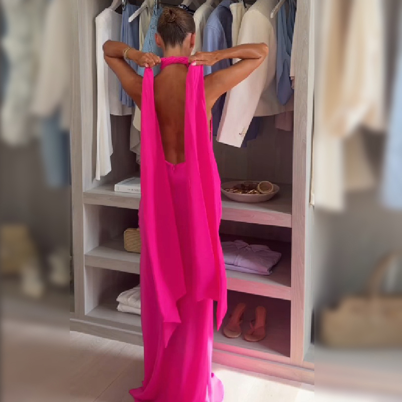 Женское атласное платье-макси  – обзор и цена Elegant Satin Evening Gown Split