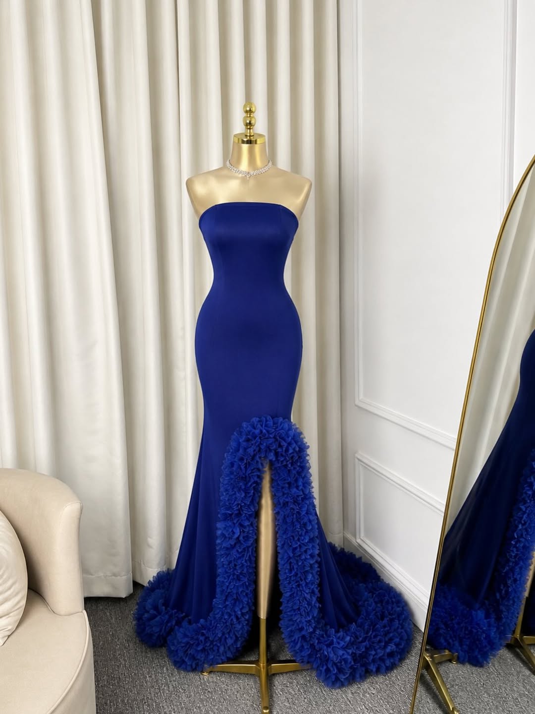 Индивидуальные роскошные элега – обзор и цена Elegant Satin Evening Gown Split