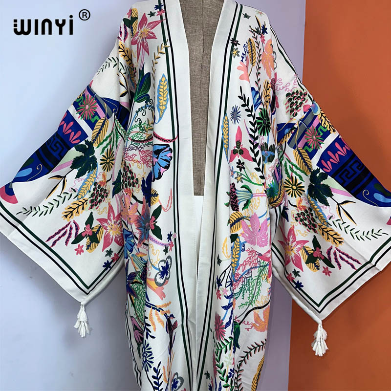 Кимоно WINYI женское с принтом – обзор и цена Boho Summer Beach Maxi Dress