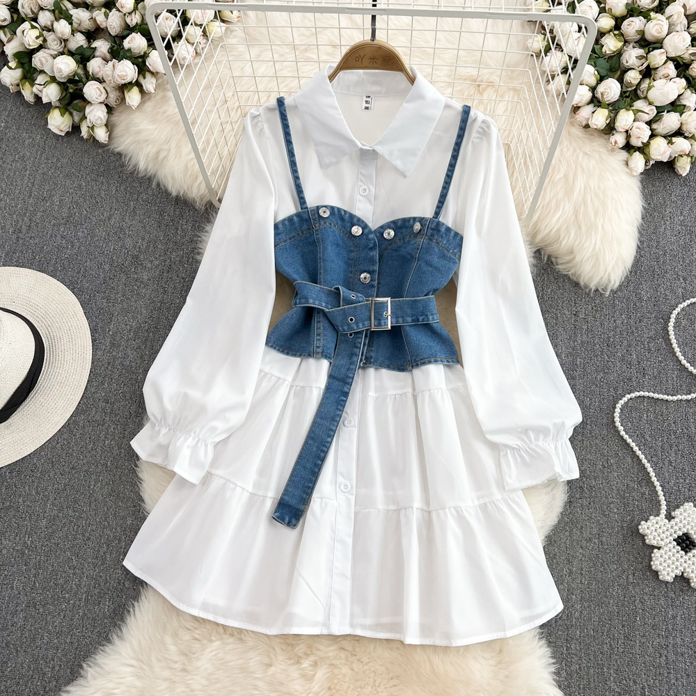 Ретро-комплект в гонконгском с – обзор и цена Korean Style A Line Shirt Dress