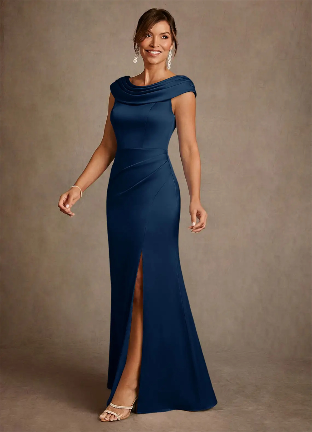 Элегантное вечернее платье для – обзор и цена Elegant Satin Evening Gown Split