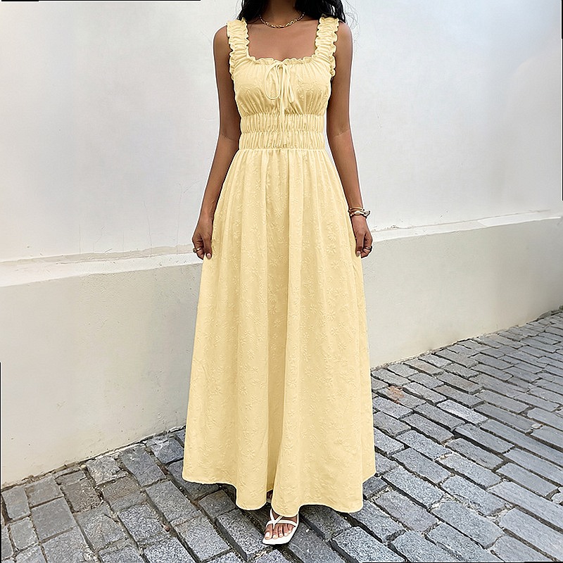 Летнее платье без рукавов с кв – обзор и цена Boho Summer Beach Maxi Dress