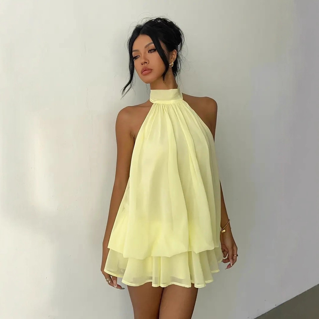 Женское платье с воротником-ха – обзор и цена Y2K Backless Halter Mini Dress