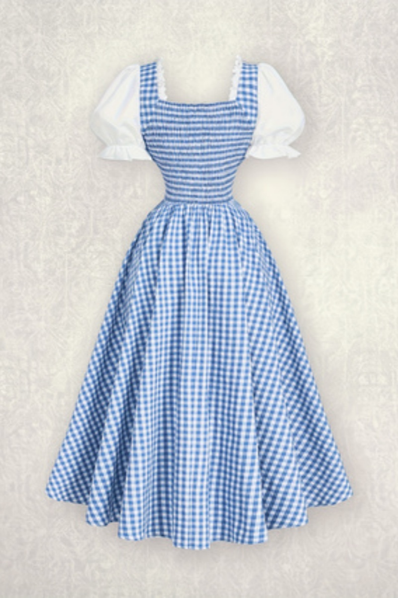 Женское модное сине-белое плат – обзор и цена French Vintage Floral Midi Dress