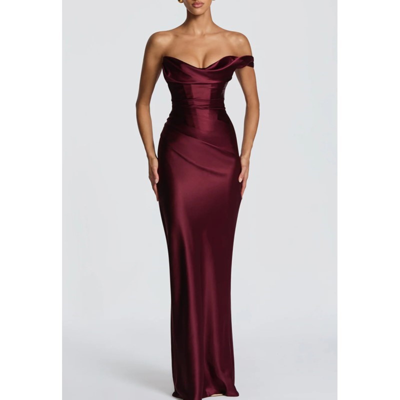 Элегантное облегающее атласное – обзор и цена Elegant Satin Evening Gown Split