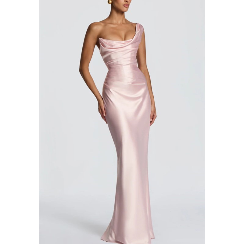 Элегантное облегающее атласное – обзор и цена Elegant Satin Evening Gown Split