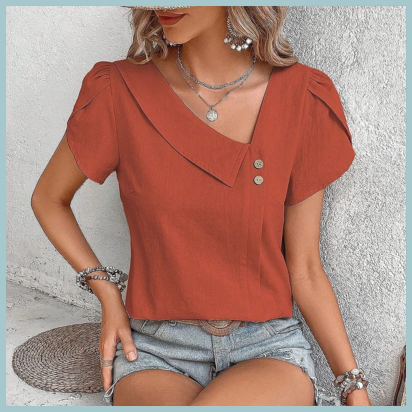 Летняя винтажная однотонная бл – обзор и цена Blouses