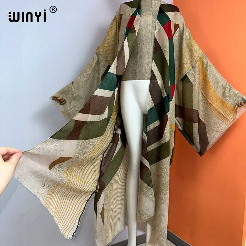 Кимоно WINYI женское с принтом – обзор и цена Boho Summer Beach Maxi Dress